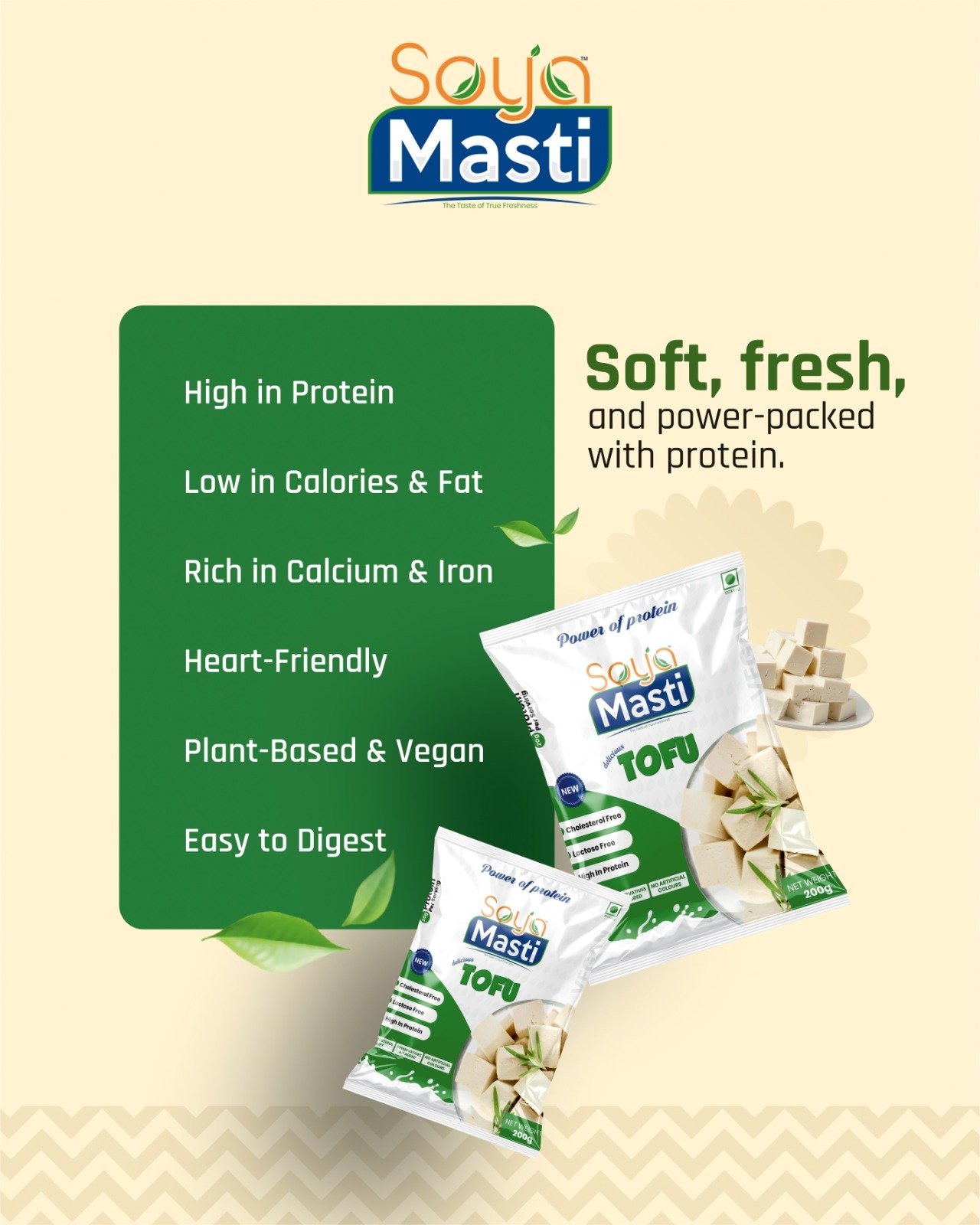 Soya Masti Premium Quality Tofu - Fresh Daily Production with Quality Assurance